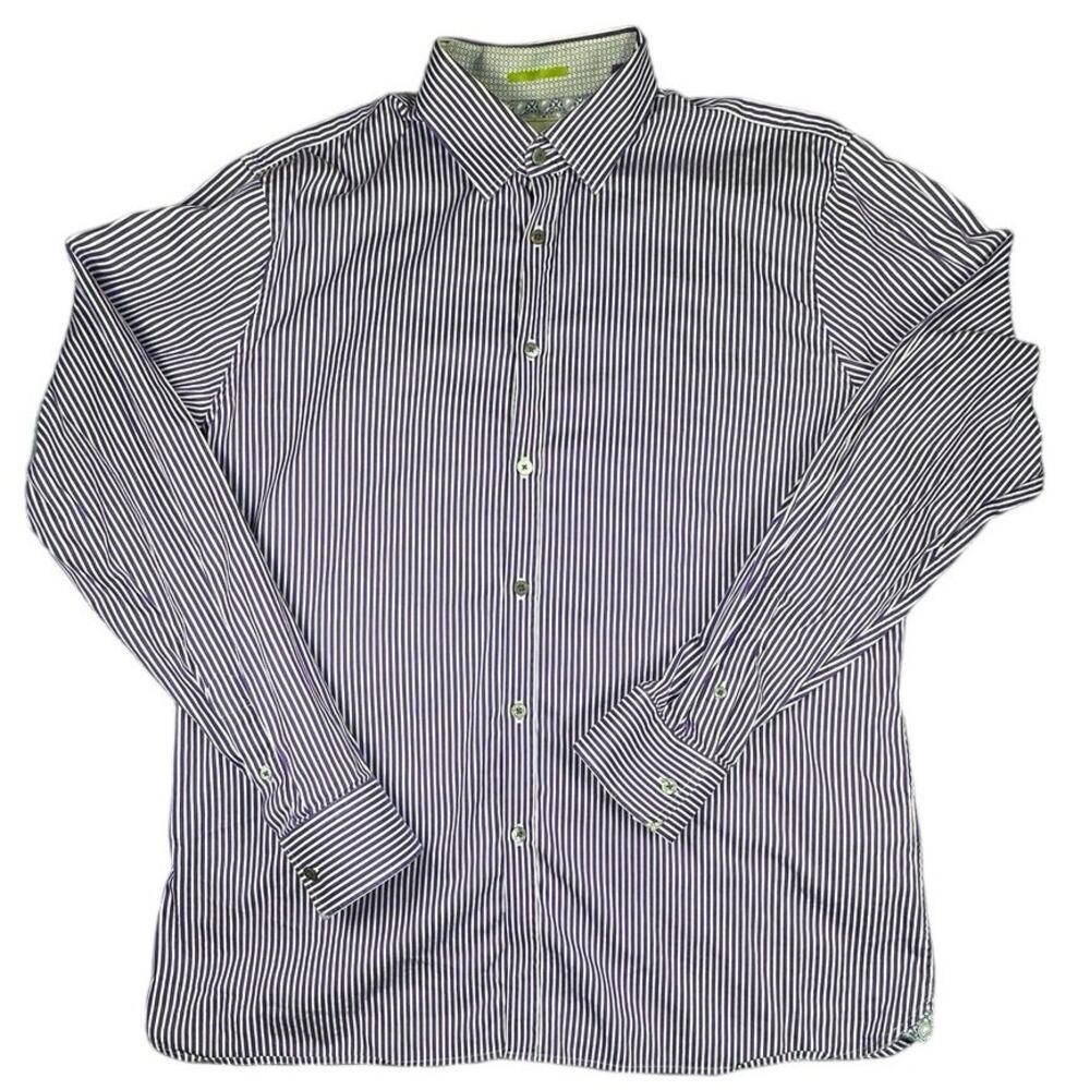 Ted Baker Shirt Striped Archive Cotton Purple